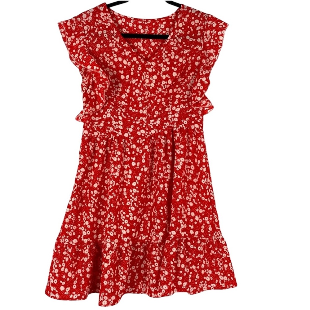Womens Mini Ruffle Dress Size L